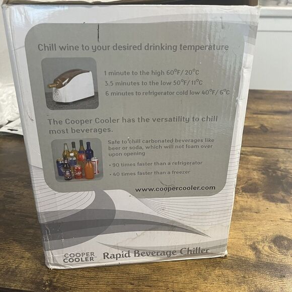 Cooper Cooler Rapid Beverage Chiller Cans Wine & Bottles HC-01 NOB TESTED White - Picture 7 of 8